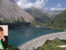 La diga di Morasco e nel riquadro il sindaco Bruna Papa La diga di Morasco e nel riquadro il sindaco Bruna Papa