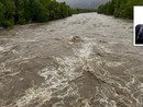 Il Toce in piena; nel riquadro Marco Cattin