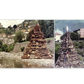 A sinsitra falò d'inizio Anni Duemila, a destra uno degli Anni Sessanta
