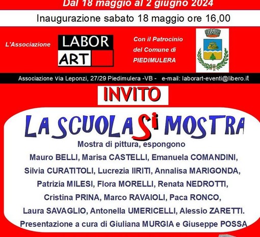 S'inaugura oggi a Piedimulera ''La scuola si mostra'' S'inaugura oggi a Piedimulera ''La scuola si mostra''