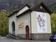 La stazione della funivia a Goglio, con i dipinti di Angelo Del Devero