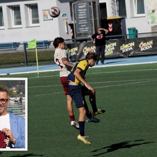 Una fase di Juventus Domo-Caversama e nel riquadro il ds Daniele Massoni