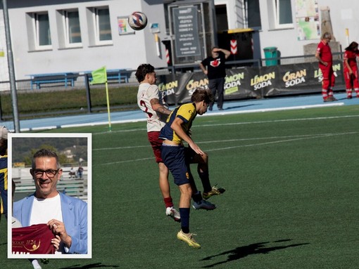 Una fase di Juventus Domo-Caversama e nel riquadro il ds Daniele Massoni Una fase di Juventus Domo-Caversama e nel riquadro il ds Daniele Massoni