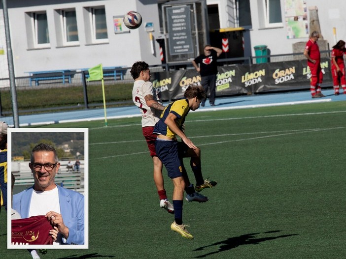 Una fase di Juventus Domo-Caversama e nel riquadro il ds Daniele Massoni Una fase di Juventus Domo-Caversama e nel riquadro il ds Daniele Massoni