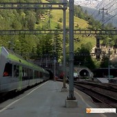 La stazione di Goppenstein, all'imbocco del tunnel del Lötschberg
