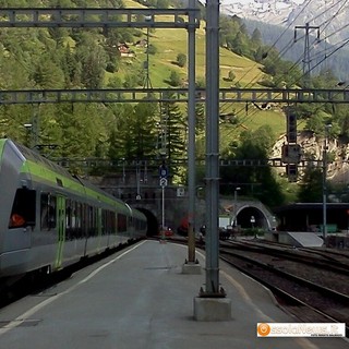 La stazione di Goppenstein, all'imbocco del tunnel del Lötschberg