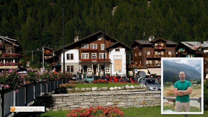 Un angolo di  Macugnaga, nel riquadro Mattia Marone