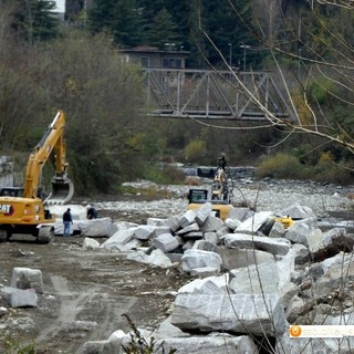I lavori nel torrente Ovesca a Villadossola