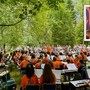 Un concerto della Gmo e nel riquadro Antonio Lanza