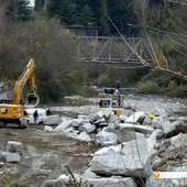 I lavori nel torrente Ovesca a Villadossola