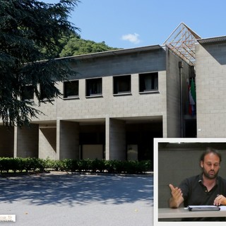 Il municipio di Piedimulera e nel riquadro il sindaco Alessandro Lana