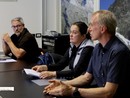 Foto: da sinistra il direttore Daniele Piazza, la presidnete Vittoria Riboni e il sindaco Andrea Vicini