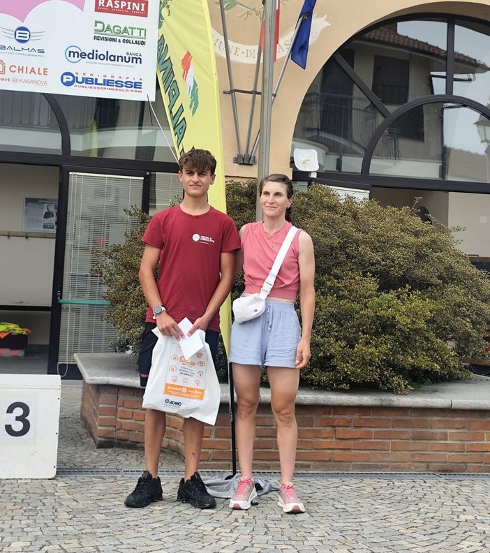 Nikolas Pioletti con la campionessa Elisa Longo Borghini