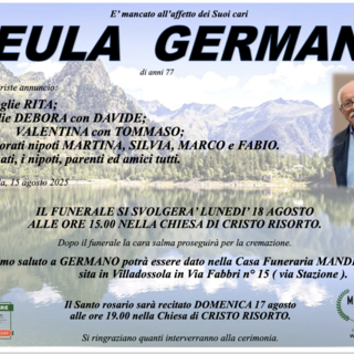 Reula Germano di anni 77
