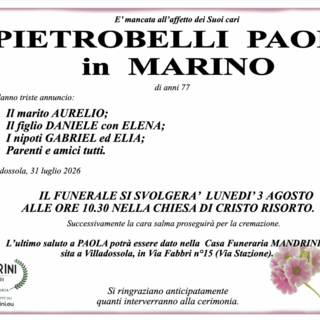 Pietrobelli Paola in Marino di anni 77