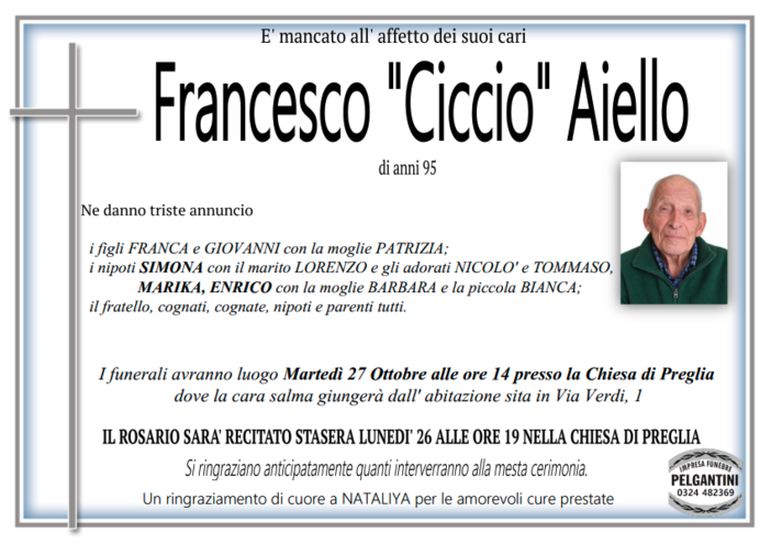 Francesco "Ciccio" Aiello di anni 95