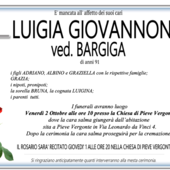Lugia Giovannone ved. Bargiga di anni 91