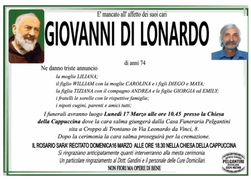 Giovanni Di Lonardo di anni 74