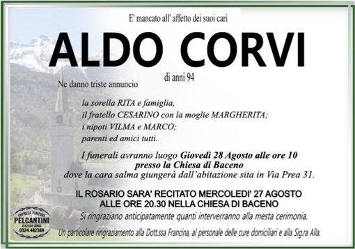 Aldo Corvi 94 anni