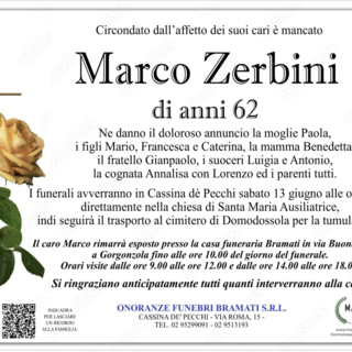 Marco Zerbini di anni 62