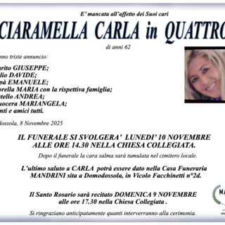 Ciaramella Carla in Quattrone in Quattrone di anni 62