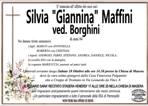 Silvia &quot;Giannina&quot; Maffini ved. Borghini di anni 84