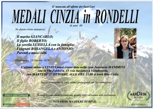 Medali Cinzia in Rondelli di anni 66