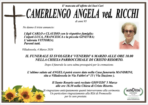 Camerlengo Angela ved. Ricchi di anni 95