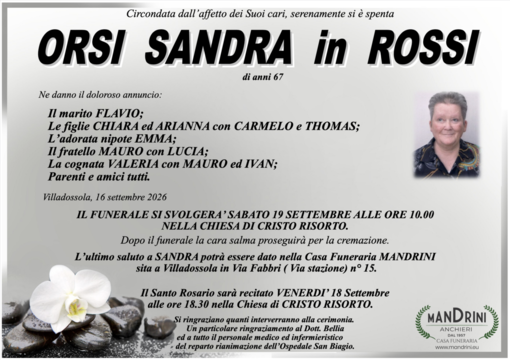 Orsi Sandra in Rossi di anni 67 Orsi Sandra in Rossi di anni 67