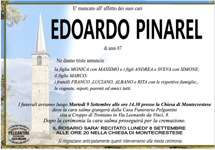 Edoardo Pinarel 87 anni