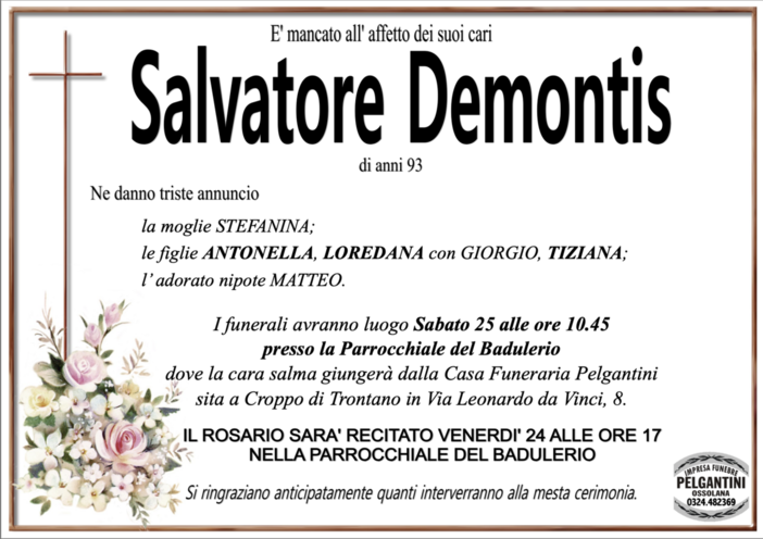 Salvatore Demontis di anni 93