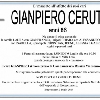 Gianpiero Cerutti di anni 86