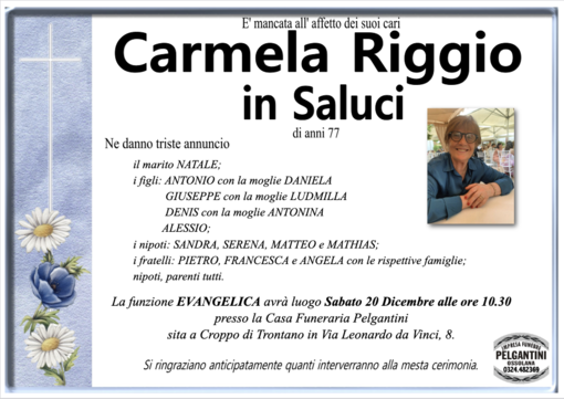 Carmela Riggio in Saluci di anni 77 Carmela Riggio in Saluci di anni 77