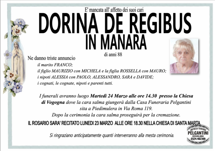 Dorina De Regibus in Manara di anni 88