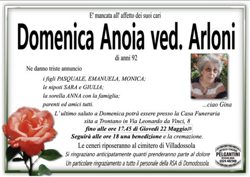 Domenica Anoia ved. Arloni di anni 92