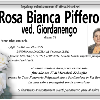 Rosa Bianca Piffero ved. Gordanengo di anni 78
