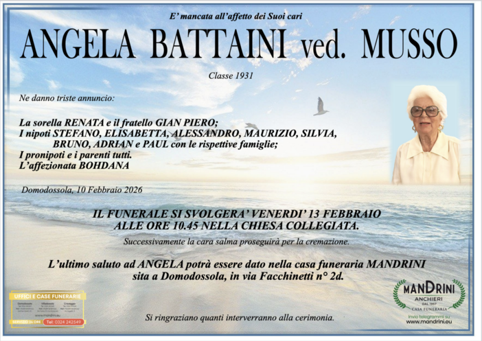 Angela Battaini ved. Musso classe 1931