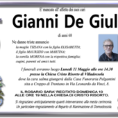 Gianni De Giuli di anni 68