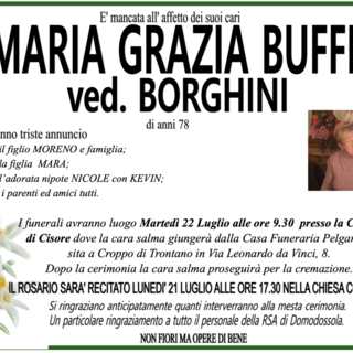 Maria Grazia Buffi ved. Borghini di anni 78