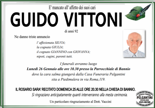 Guido Vittoni di anni 92
