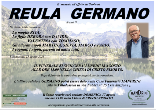 Reula Germano di anni 77
