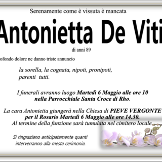 Antonietta De Vitis di anni 89