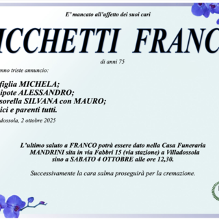Picchetti Franco di anni 75