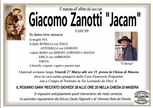 Giacomo Zanotti "Jacam" classe 1930