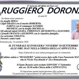 Ruggiero Doronzo di anni 82