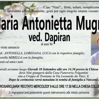 Maria Antonietta Mugnai ved. Dapiran di anni 86