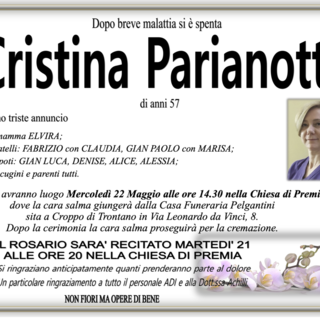 Cristina Parianotti di anni 57