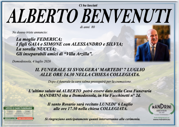Alberto Benvenuti di anni 80