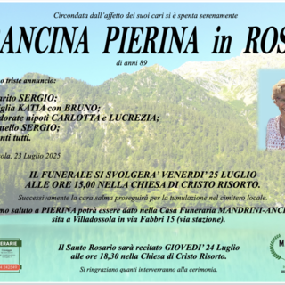 Francina Pierina in Rossi di anni 89