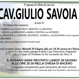 Cav Giulio Savoia di anni 93